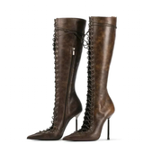 Funki Buys | Boots | Women's Stylish Lace Up Stiletto Boots