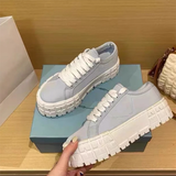 Funki Buys | Shoes | Women's Thick Heeled Canvas Sneakers