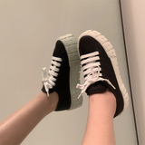 Funki Buys | Shoes | Women's Thick Heeled Canvas Sneakers