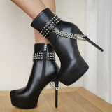 Funki Buys | Boots | Women's Ankle Boot Chain Stilettos