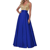 Funki Buys | Dresses | Women's Satin Sequin Evening Dress