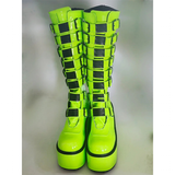 Funki Buys | Boots | Women's Green Buckle Strap Platform Boots