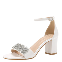 Funki Buys | Shoes | Women's Rhinestone Bridal Wedding Sandals | Block