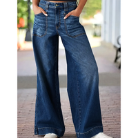Funki Buys | Pants | Women's High Waist Wide Leg Wash Jeans