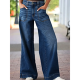 Funki Buys | Pants | Women's High Waist Wide Leg Wash Jeans