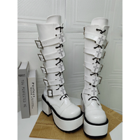 Funki Buys | Boots | Women's Harajuku Buckle Strap Boots