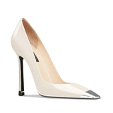 Funki Buys | Shoes | Women's Genuine Leather Metal Toe Heels