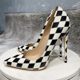Funki Buys | Shoes | Women's Black and White Checkered Stilettos
