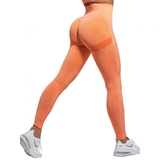 Women's High Waist Soft Smile Yoga Pants - Orange - Fitness Leggings - XXL - Polyester Spandex - image 9