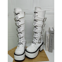 Funki Buys | Boots | Women's Harajuku Buckle Strap Boots