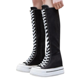 Funki Buys | Boots | Women's Knee High Platform Canvas Boots