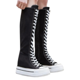 Funki Buys | Boots | Women's Knee High Platform Canvas Boots