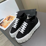 Funki Buys | Shoes | Women's Thick Heeled Canvas Sneakers