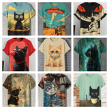 Funki Buys | Shirts | Unisex Cartoon Cat Tee
