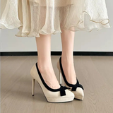 Funki Buys | Shoes | Women's Suede Bow Tie Platorm Heels