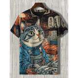 Funki Buys | Shirts | Unisex Cartoon Cat Tee