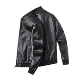 Funki Buys | Jackets | Men's Thin Faux Leather Bomber Jacket