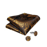 Funki Buys | Vests | Men's 4 Pcs Gold Silk Paisley Tie Vest Set