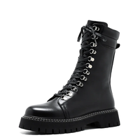 Funki Buys | Boots | Men's Cargo Boots | Platform High Top Biker Boots