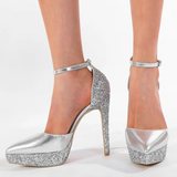 Funki Buys | Shoes | Women's Sequin Cloth Bling Stiletto Sandal