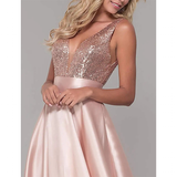 Funki Buys | Dresses | Women's Satin Sequin Evening Dress