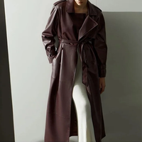 Funki Buys | Jackets | Women's Extra Long Faux Leather Coat