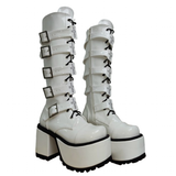 Funki Buys | Boots | Women's Harajuku Buckle Strap Boots