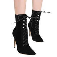 Funki Buys | Boots | Women's Suede High Stiletto Ankle Boots