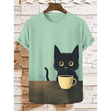 Funki Buys | Shirts | Unisex Cartoon Cat Tee