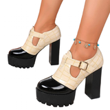 Funki Buys | Shoes | Women's Chunky Block Heeled Mary Janes