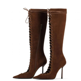 Funki Buys | Boots | Women's Stylish Lace Up Stiletto Boots