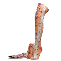 Funki Buys | Boots | Women's Multicolor Snake Print Long Boots
