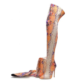 Funki Buys | Boots | Women's Multicolor Snake Print Long Boots