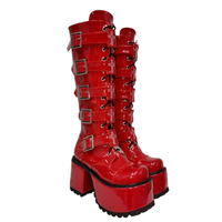 Funki Buys | Boots | Women's Harajuku Buckle Strap Boots