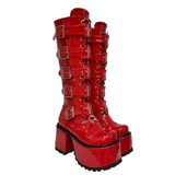 Funki Buys | Boots | Women's Harajuku Buckle Strap Boots