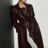 Funki Buys | Jackets | Women's Extra Long Faux Leather Coat