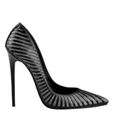 Funki Buys | Shoes | Women's Classic Black Striped Stiletto Pumps