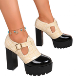 Funki Buys | Shoes | Women's Chunky Block Heeled Mary Janes