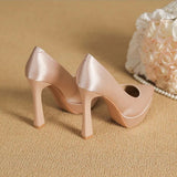 Funki Buys | Shoes | Women's Elegant Satin High Heel Pumps