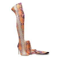 Funki Buys | Boots | Women's Multicolor Snake Print Long Boots
