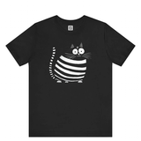 Funki Buys | Shirts | Unisex Cuddly Striped Cat Printed T-Shirt