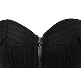 Funki Buys | Lingerie | Women's Black Striped Zip Up Corset | Work
