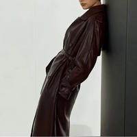 Funki Buys | Jackets | Women's Extra Long Faux Leather Coat