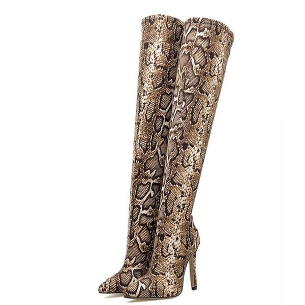 Funki Buys | Boots | Women's Leopard Print PU Long Boots
