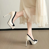 Funki Buys | Shoes | Women's Suede Bow Tie Platorm Heels