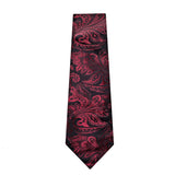 Funki Buys | Vests | Men's 4 Pcs Burgundy Silk Paisley Tie Vest Set
