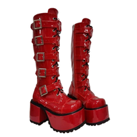 Funki Buys | Boots | Women's Harajuku Buckle Strap Boots