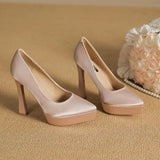 Funki Buys | Shoes | Women's Elegant Satin High Heel Pumps