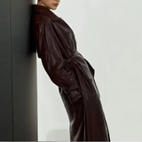 Funki Buys | Jackets | Women's Extra Long Faux Leather Coat