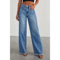Funki Buys | Pants | Women's Raw Hem Wide Leg Jeans